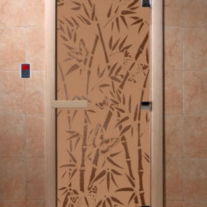 Дверь DoorWood Бамбук и бабочки бронза матовая 80х200, коробка ольха