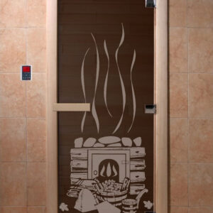 Дверь DoorWood Банька черный жемчуг 70х190, коробка ольха