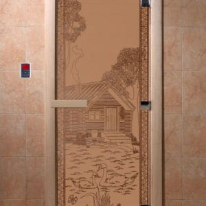 Дверь DoorWood Банька в лесу бронза матовая 70х190, коробка ольха