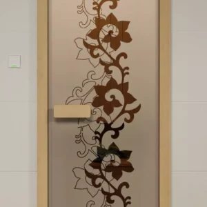 Дверь для сауны Aldo - бронза, рисунок - Чайный декор 80x210
