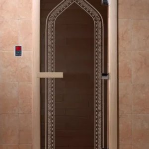 Дверь для сауны DoorWood Арка черный жемчуг 80х200, коробка ольха